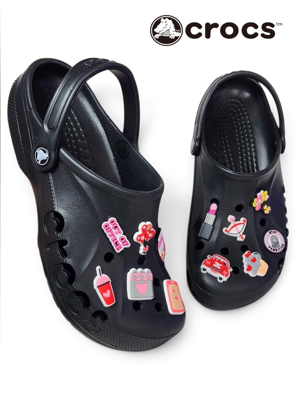 Crocs Women's Size 10 Black Classic Baya Comfort Clogs Slip on Sandals -Jibbitzs